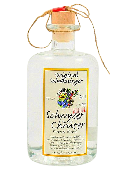 Chrüter Schweizer Kräuterbrand Schwanen Schnapswerkstatt 0,5 L 45% Vol.